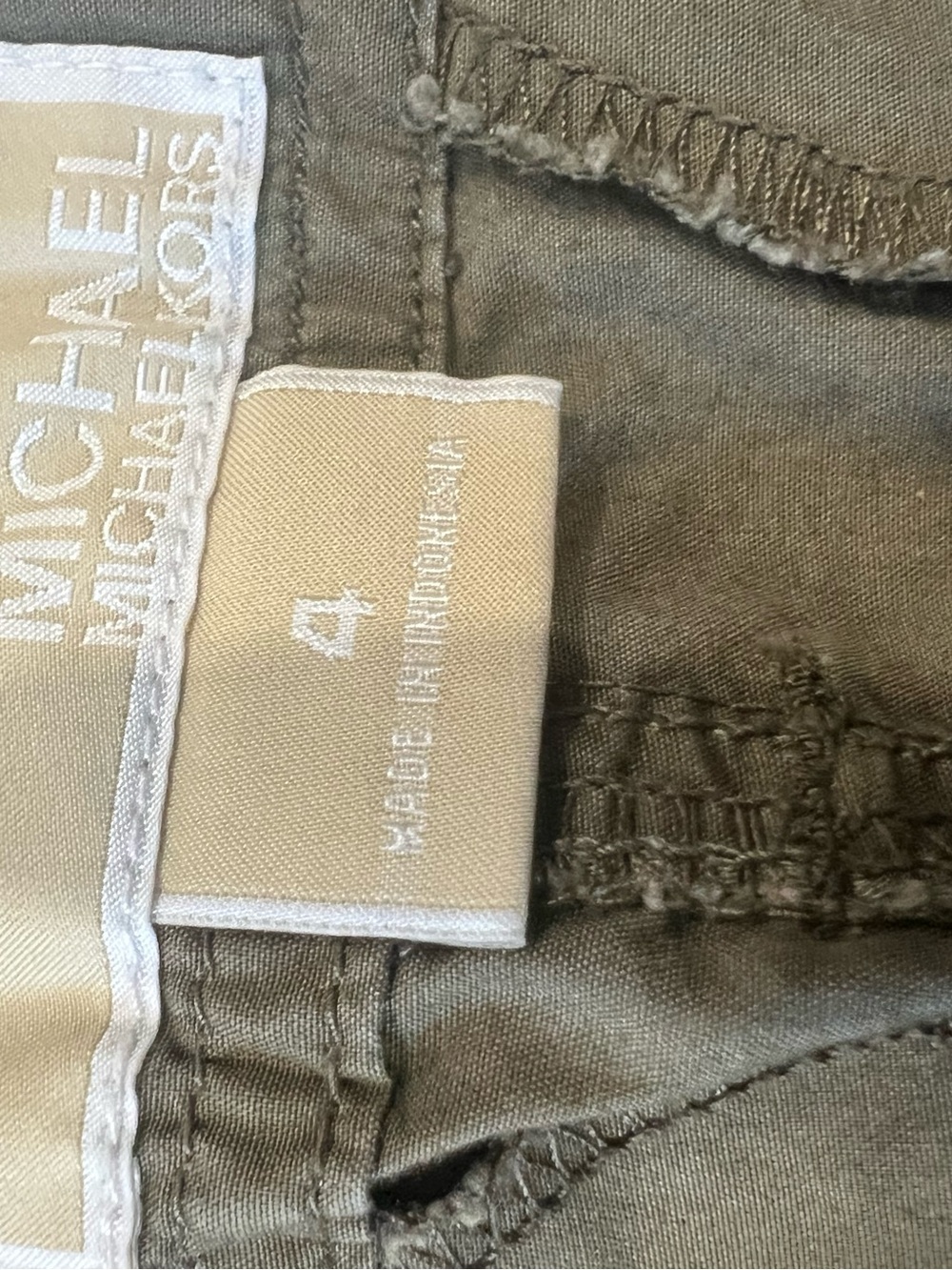 Michael Kors Olive Cargo Trousers with Zip Pockets - Picture 8 of 13